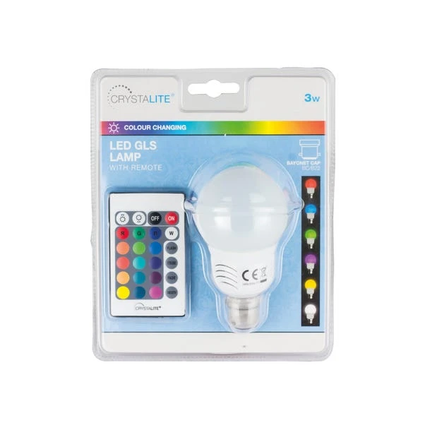 Status 3W BC LED Colour Changing GLS Bulb 2 Status 3W BC LED Colour Changing GLS Bulb - Image 2
