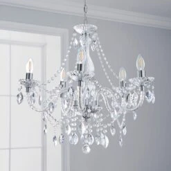 Marie Therese Chrome Integrated LED 5 Light Chandelier -ELEND SHOP 1000111924 alt01