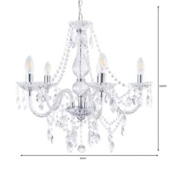 Marie Therese Chrome Integrated LED 5 Light Chandelier -ELEND SHOP 1000111924 alt06