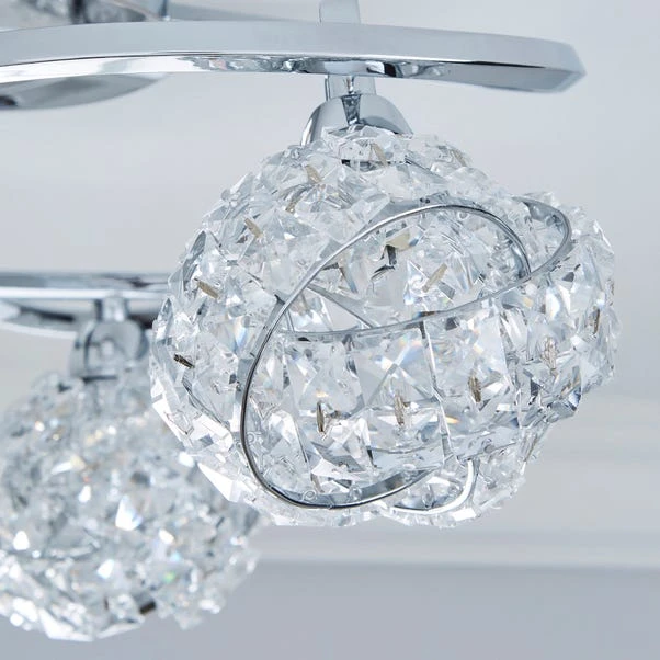 Cecilie 3 Light Crystal Semi Flush Ceiling Light 4 Cecilie 3 Light Crystal Semi Flush Ceiling Light - Image 4