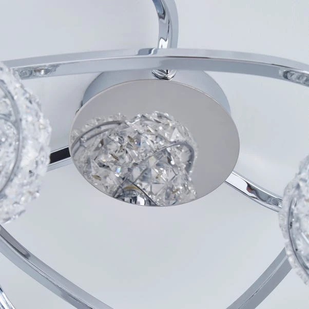 Cecilie 3 Light Crystal Semi Flush Ceiling Light 5 Cecilie 3 Light Crystal Semi Flush Ceiling Light - Image 5