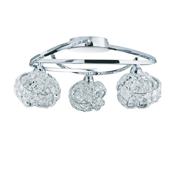 Cecilie 3 Light Crystal Semi Flush Ceiling Light 6 Cecilie 3 Light Crystal Semi Flush Ceiling Light - Image 6