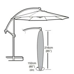 Garland Cantilever Parasol Cover In Black 5 Garland Cantilever Parasol Cover In Black -ELEND SHOP 1000122563 alt02