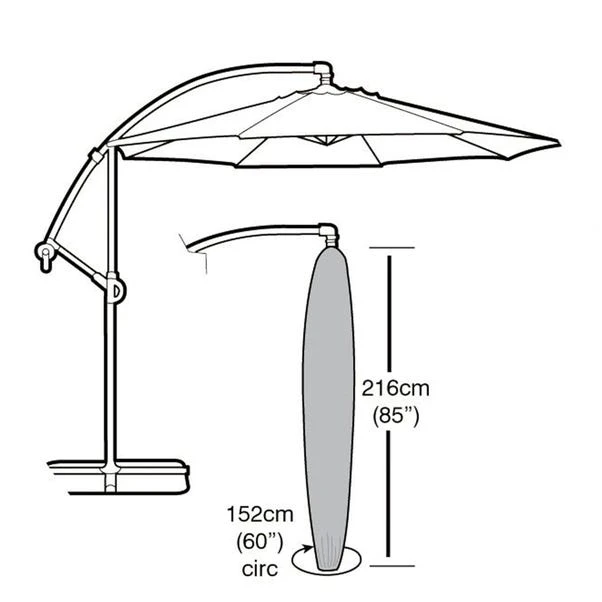 Garland Cantilever Parasol Cover In Black 3 Garland Cantilever Parasol Cover In Black - Image 3