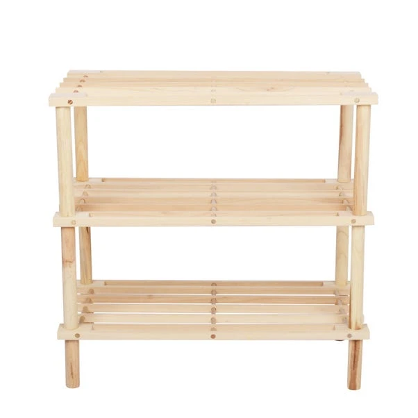 3 Tier Wooden Shoe Rack 2 3 Tier Wooden Shoe Rack - Image 2