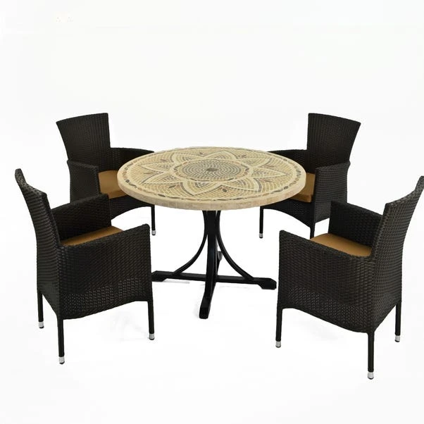 Byron Manor Montpellier Stockholm Black 4 Seat Dining Set 2 Byron Manor Montpellier Stockholm Black 4 Seat Dining Set - Image 2