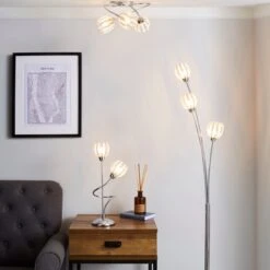 Rosa 3 Light Chrome Semi Flush Ceiling Light -ELEND SHOP 1000157761 alt08