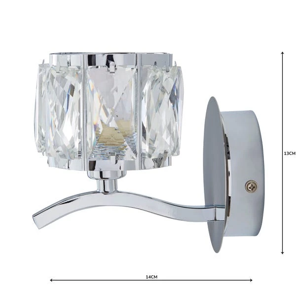 Kleio Glass Chrome Wall Light 5 Kleio Glass Chrome Wall Light - Image 5