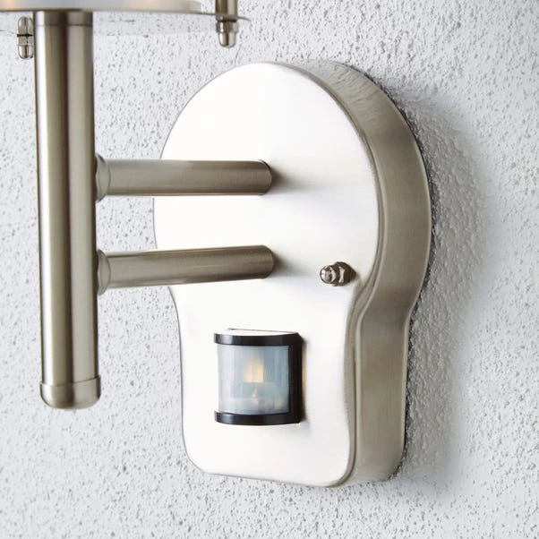 Derek PIR Sensor Glass Steel Outdoor Wall Light 4 Derek PIR Sensor Glass Steel Outdoor Wall Light - Image 4