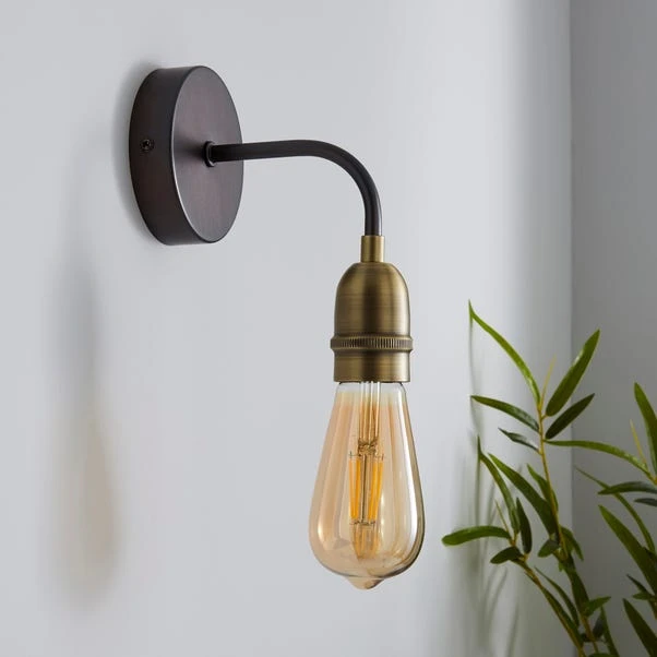 Marsden Antique Brass Industrial Wall Light 2 Marsden Antique Brass Industrial Wall Light - Image 2