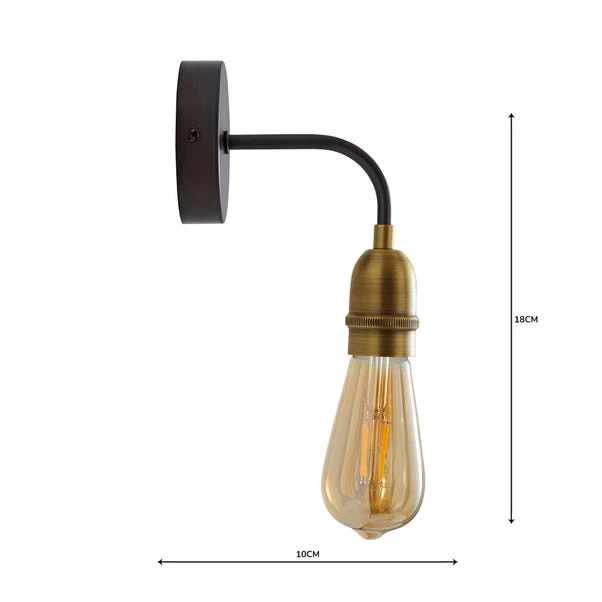 Marsden Antique Brass Industrial Wall Light 5 Marsden Antique Brass Industrial Wall Light - Image 5
