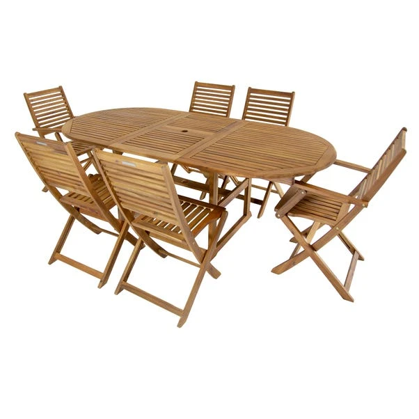 Acacia 6 Seater Extendable Dining Set 2 Acacia 6 Seater Extendable Dining Set - Image 2