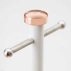 Tower Linear White & Rose Gold Mug Tree & Kitchen Roll Holder Set 9 Tower Linear White & Rose Gold Mug Tree & Kitchen Roll Holder Set -ELEND SHOP 1000168507 alt02