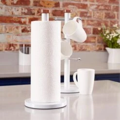 Tower Linear White & Rose Gold Mug Tree & Kitchen Roll Holder Set 11 Tower Linear White & Rose Gold Mug Tree & Kitchen Roll Holder Set -ELEND SHOP 1000168507 alt04