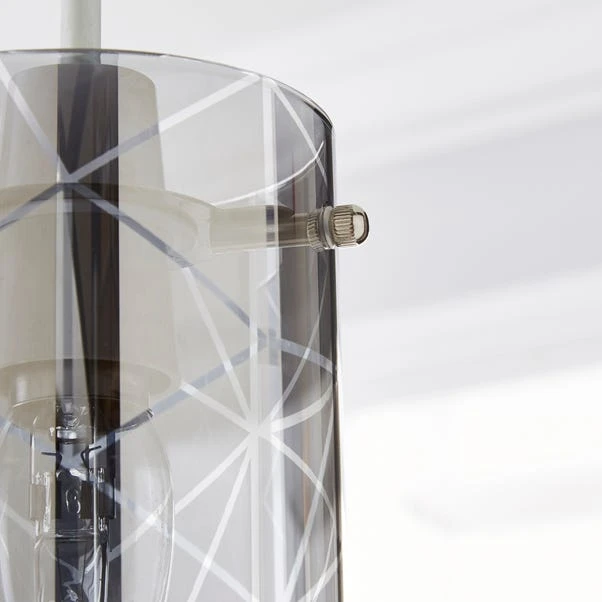 Grayson Smoked Glass Easy Fit Pendant Shade 3 Grayson Smoked Glass Easy Fit Pendant Shade - Image 3