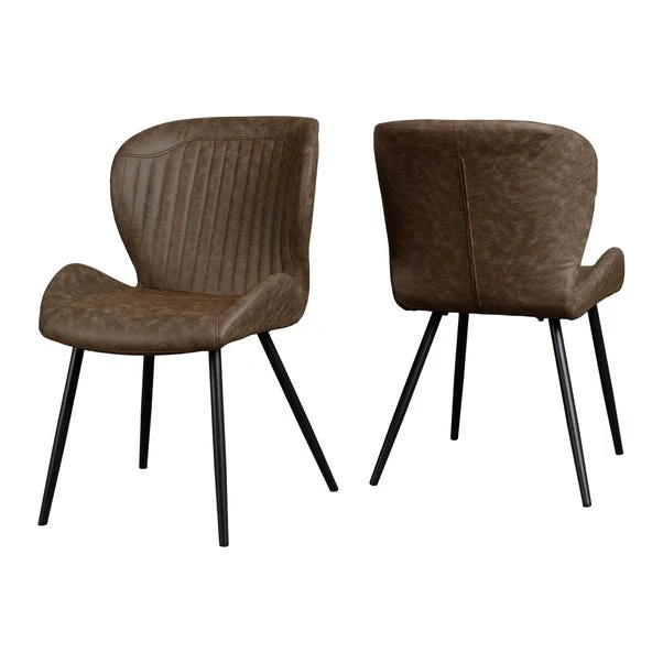 Quebec 4 Seater Wave Rectangular Dining Table With 4 Chairs, Brown 2 Quebec 4 Seater Wave Rectangular Dining Table With 4 Chairs, Brown - Image 2