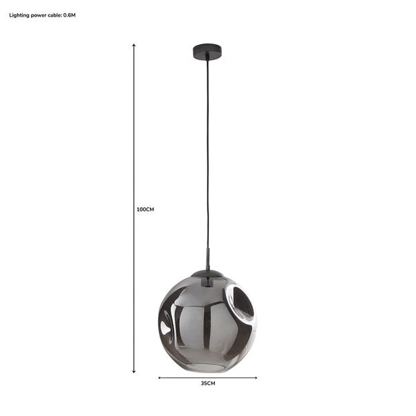 Alexis DimpIed Glass Large Pendant Light 6 Alexis DimpIed Glass Large Pendant Light - Image 6