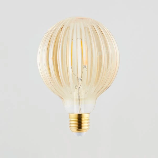 Status Bardot 4W ES Ribbed Pumpkin Amber Glass Bulb 4 Status Bardot 4W ES Ribbed Pumpkin Amber Glass Bulb - Image 4
