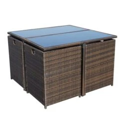 Cannes 8 Seater Brown Cube Set -ELEND SHOP 1000184029 alt02