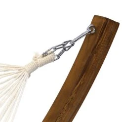 Wooden Hammock With Arc Stand Cream Canvas -ELEND SHOP 1000185574 alt02