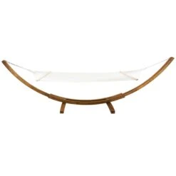 Extra Large Wooden Hammock With Arc Stand Cream Canvas 7 Extra Large Wooden Hammock With Arc Stand Cream Canvas -ELEND SHOP 1000185575 alt03