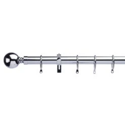 Ashton Extendable Metal Curtain Pole With Rings -ELEND SHOP 30201837