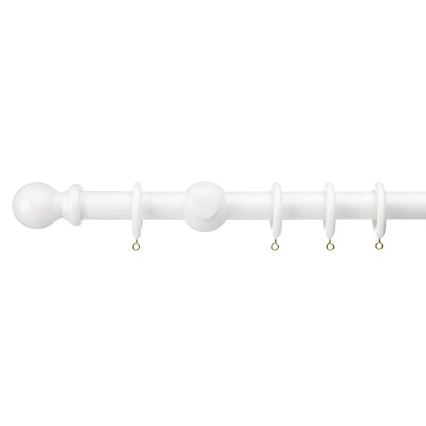 Universal Fixed Wooden Curtain Pole With Rings 13 Universal Fixed Wooden Curtain Pole With Rings - Image 13