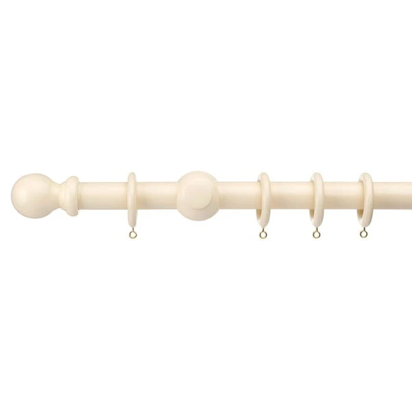 Universal Fixed Wooden Curtain Pole With Rings 7 Universal Fixed Wooden Curtain Pole With Rings - Image 7