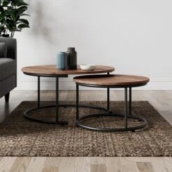 Fulton Coffee Nest Of Tables, Pine Effect