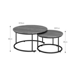 Fulton Coffee Nest Of Tables, Pine Effect -ELEND SHOP 30569979 alt09