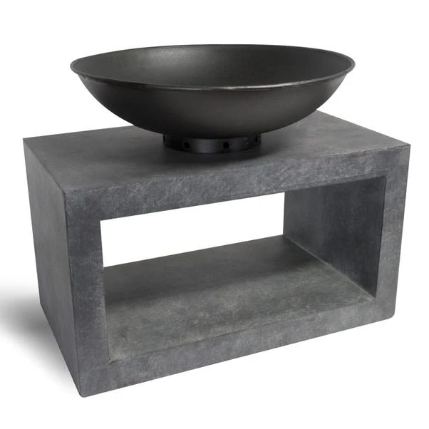 Ivyline Cement Firebowl And Rectanglular Base 1 Ivyline Cement Firebowl And Rectanglular Base