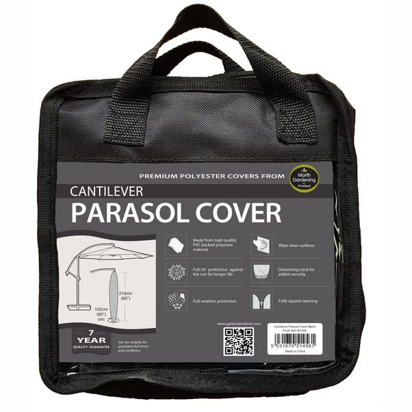 Garland Cantilever Parasol Cover In Black 1 Garland Cantilever Parasol Cover In Black