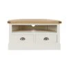 Compton Corner TV Unit, Ivory And Oak For TVs Up To 42"