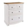 Corona 4 Drawer Chest, White & Pine