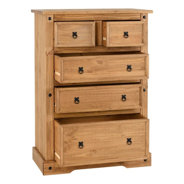 Corona 5 Drawer Chest, Pine 4 Corona 5 Drawer Chest, Pine - Image 4