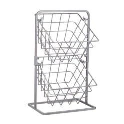 KitchenCraft Industrial Kitchen Two Tier Wire Storage Baskets