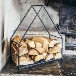 Black 65cm House Log Holder