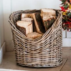 40cm Round Wicker Log Basket -ELEND SHOP 30635760 alt02