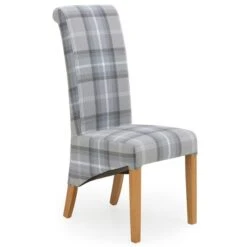 Set Of 2 Chester Dining Chairs, Woven Check Fabric -ELEND SHOP 30662746 alt02