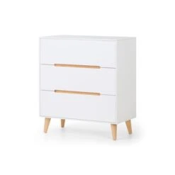 Alicia 3 Drawer Chest, White & Oak