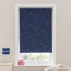Glow In The Dark Stars Cordless Blackout Roller Blind -ELEND SHOP 30672562