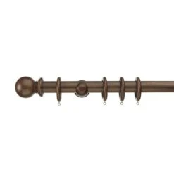 Swish Sherwood Fixed Wooden Curtain Pole With Rings -ELEND SHOP 30695540