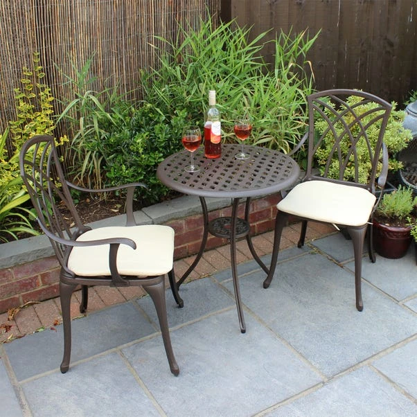 Cast Aluminium 2 Seater Black And Bronze Bistro Set 1 Cast Aluminium 2 Seater Black And Bronze Bistro Set