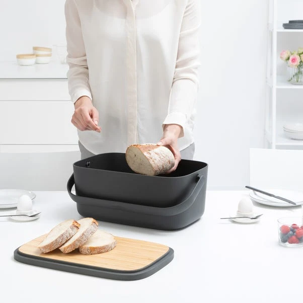 Brabantia Dark Grey Nic Bread Bin 1 Brabantia Dark Grey Nic Bread Bin