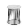 Broadway Round Lamp Table, White Marble Effect