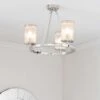 Vogue Easton Ribbed Glass Semi Flush Ceiling Light