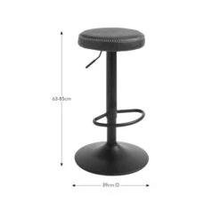 Venice Round Adjustable Height Swivel Bar Stool, Faux Leather -ELEND SHOP 30711334 alt09