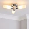 Porto 3 Light Chrome Bathroom Flush Ceiling Light