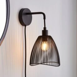 Elements Jaula Rattan Plug In Wall Light -ELEND SHOP 30713624