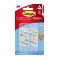 Command Medium Mini Clear Hooks And Strips Pack